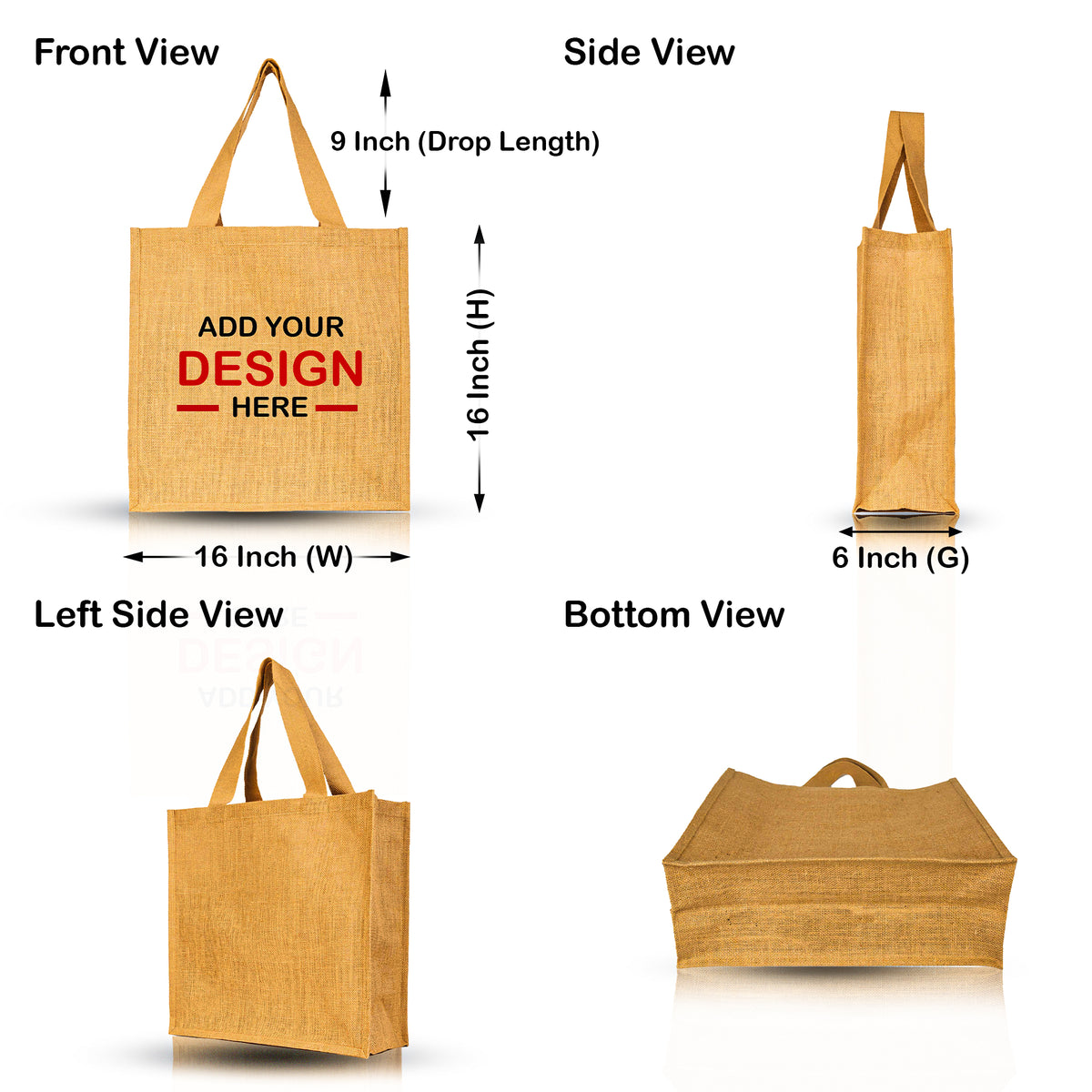 Burlap Jute Tote Bags with Flat Handles – Reusable Gift Bags for Women, Weddings & Shopping (Packs of 8)