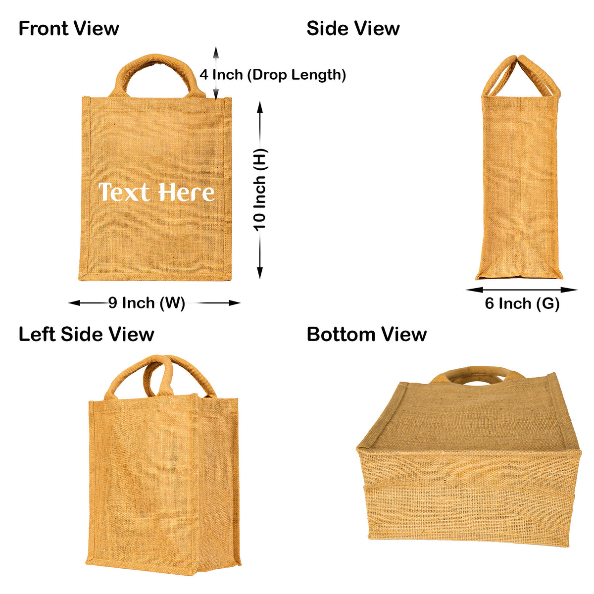 Jute Burlap Tote Bags – Reusable, Sturdy & Eco-Friendly Totes for Shopping, Events, Gifting (Set of 8)