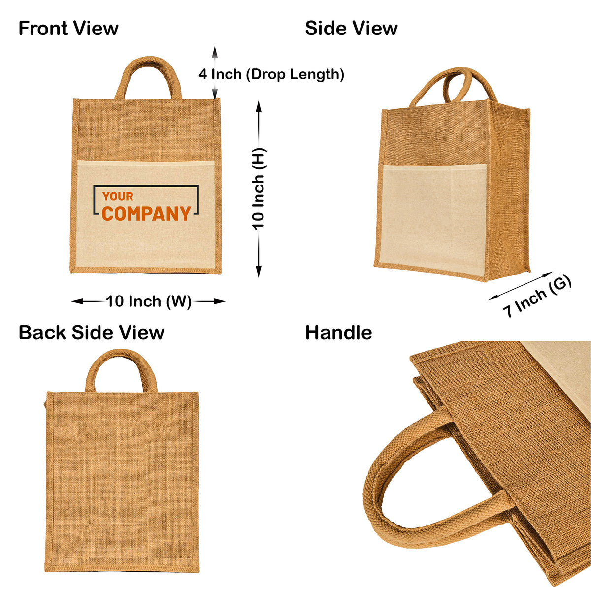 Jute Burlap Tote Bags – Multipurpose Bags for Women, Grocery, Gifting, Shopping, Travel, Beach & Weddings (Set of 8)
