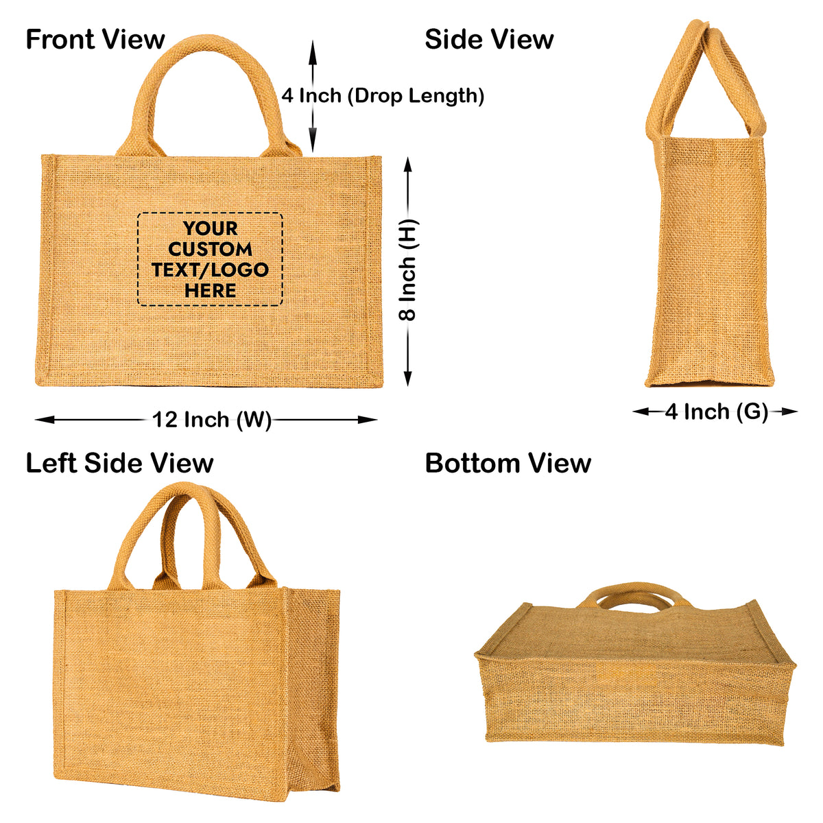 Reusable Jute Tote Bags– Perfect for Shopping, Groceries, Bridesmaids, DIY, Weddings, Beach Trips & More (Packs of 12)