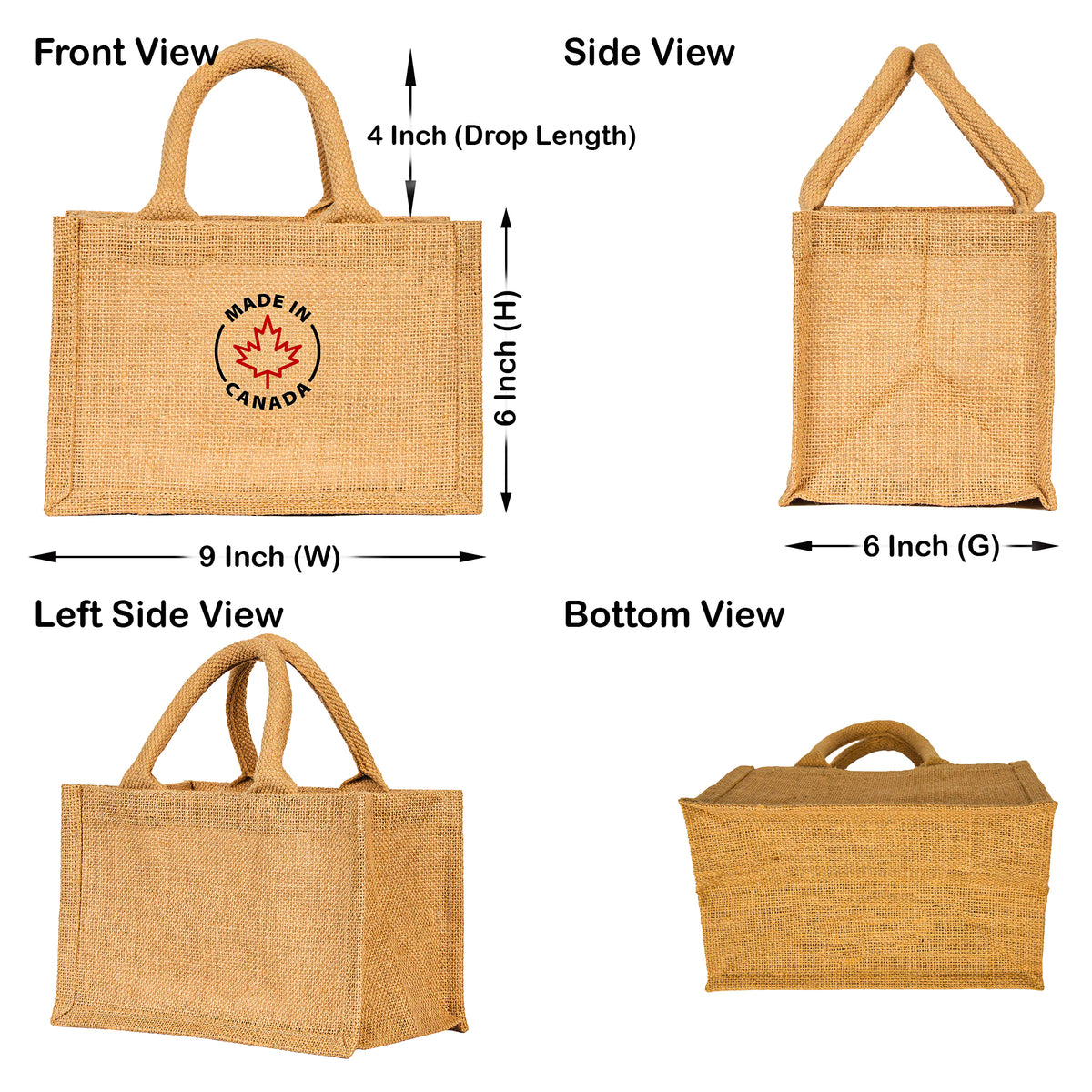 Reusable Burlap Tote Bags with Handles – Blank Jute Gift Bags for Shopping, Weddings, DIY, Valentine’s & Beach Parties (Packs of 8)