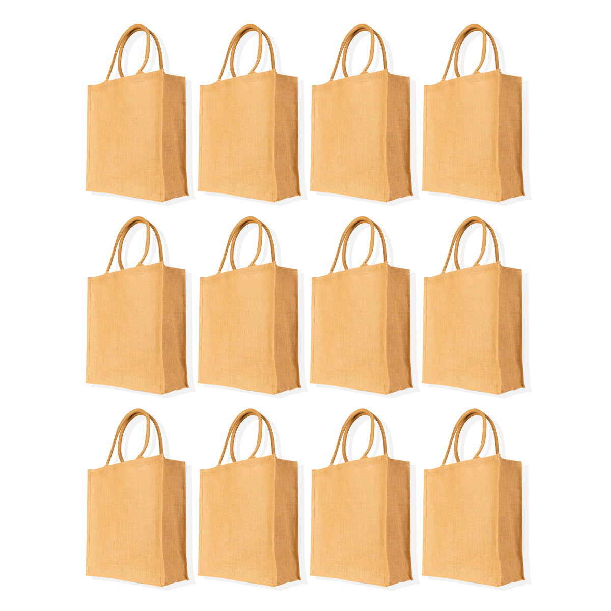 Eco-Friendly Jute Bags – Reusable Burlap Totes for Beach, Grocery, Gifts, Party Favors & Everyday Use (Packs of 12)