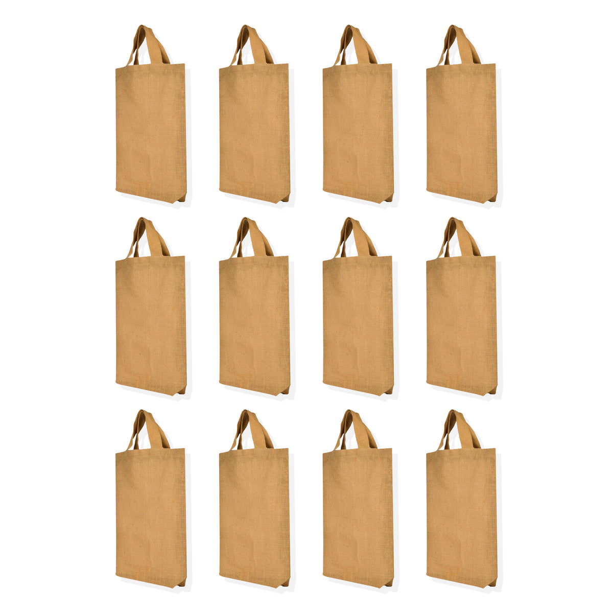 Burlap Jute Tote Bags – Reusable Gift Bags for Women, Bridesmaids, Weddings & Grocery Shopping (Packs of 12)
