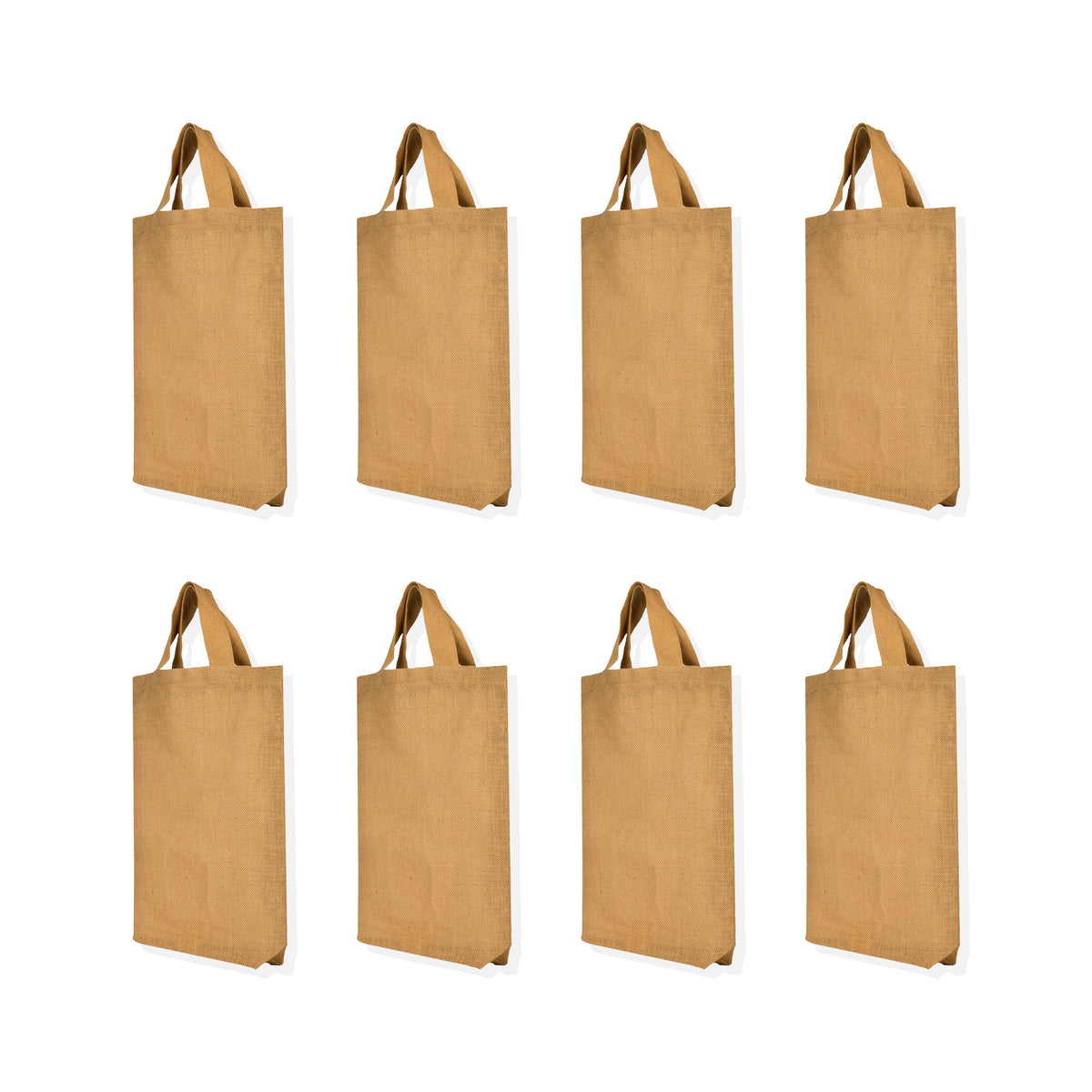 Burlap Jute Tote Bags – Reusable Gift Bags for Women, Bridesmaids, Weddings, and Grocery Shopping (Packs of 8)