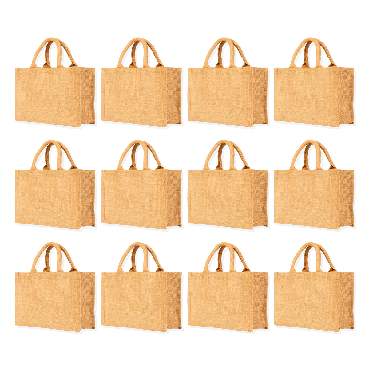Reusable Jute Tote Bags– Perfect for Shopping, Groceries, Bridesmaids, DIY, Weddings, Beach Trips & More (Packs of 12)