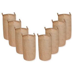natural  jute laundry and storage baskets & bins set with reinforced structure and natural jute texture.